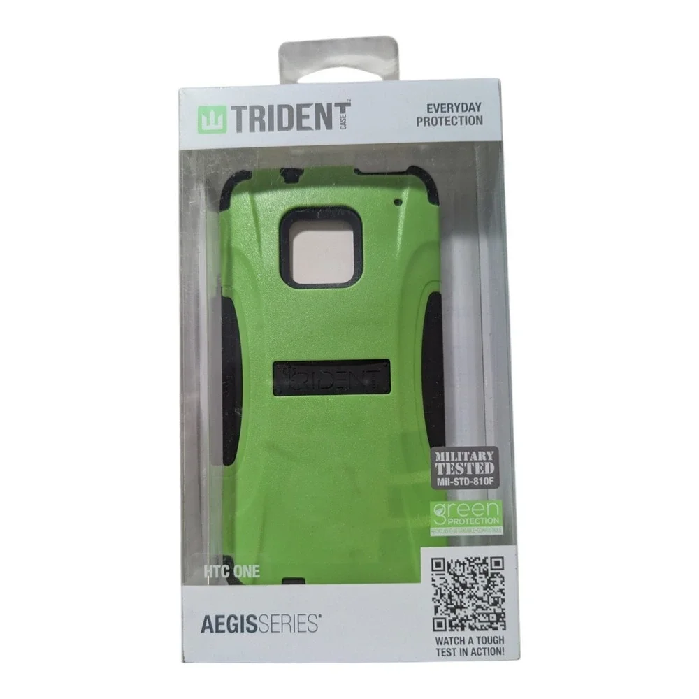 T8. Trident‎ Aegis Series Case for HTC One - Green With Screen Protector